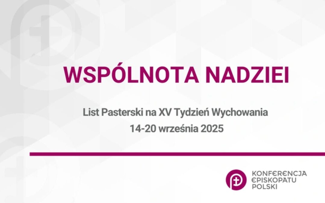 List Pasterski na XV Tydzień Wychowania (14-20 września 2025)